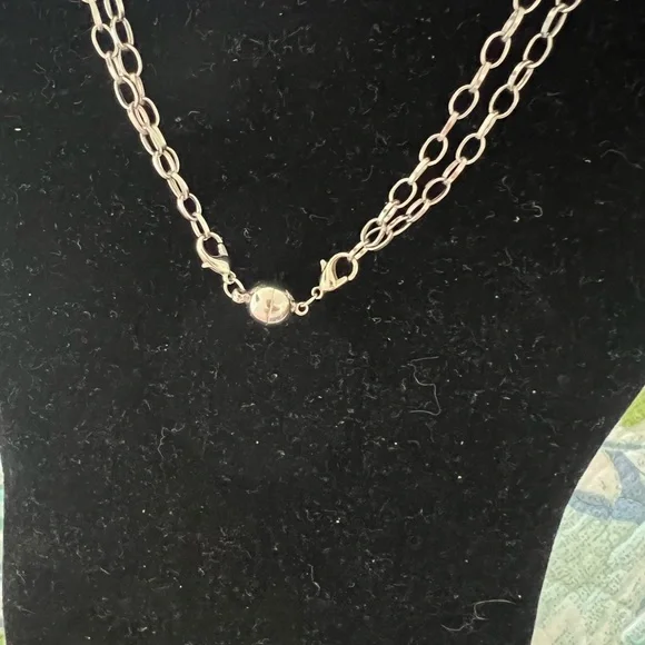 Katia Designs Adjustable Silver Layered Moon and Quartz Pendant Necklace - Picture 3 of 3